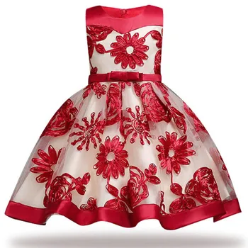 Baby Dekleta 3D Roža Punca Obleke Otroci Princesa Rojstni dan, Poroko Obleko Malčka Žogo Obleke Otroke Božični Kostum