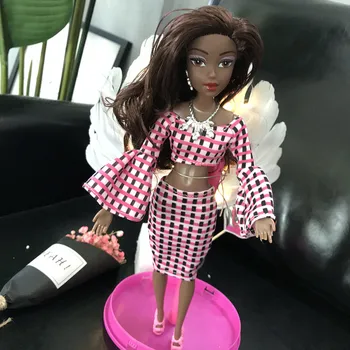 Baby Premično Skupne Afriške Lutka Igrača, Črno ABS Igrače Oprema Lutka Najboljše Darilo Lutka Za Dekle Lutka Primerna Black Lutka princesa