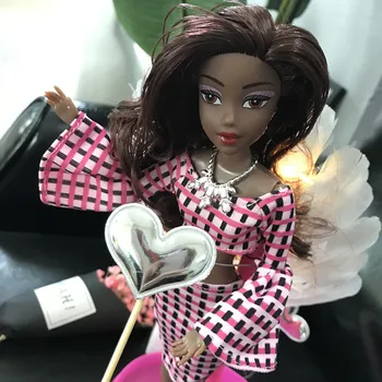 Baby Premično Skupne Afriške Lutka Igrača, Črno ABS Igrače Oprema Lutka Najboljše Darilo Lutka Za Dekle Lutka Primerna Black Lutka princesa