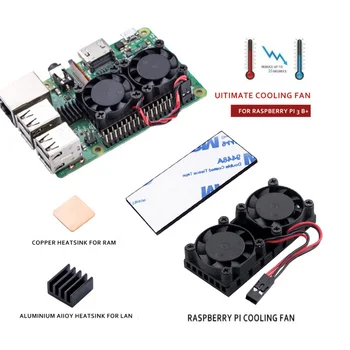 YOUNUON Raspberry Pi 3 3bPlus Dual Fan Dvojno Hlajenje Ventilatorji Za Raspberry Pi 2 vzorec B B+/Raspberry Pi 3 Model B B+/NESPi Retrofl