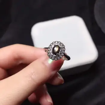 Naravni nočni gem prstan srebro 925 lady darilo preprost preprost za rojstni dan Poročno darilo
