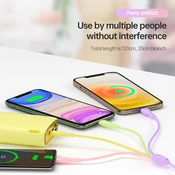 KUULAA 4 v 1 USB Tip C Kabel Za iPhone 11 12 Pro Max 3 v 1, USB Kabel Mikro 2.4 Hitro Polnjenje Za Samsung Xiaomi Žice Kabel