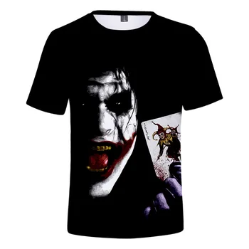 Clwon Joker Joaquin Phoenix 3D Print Majica s kratkimi rokavi Ženske, Moške Poletne Modne O-vratu Kratek Rokav Smešno Tshirt Halloween Kostum Cosplay