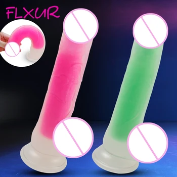 FLXUR Mehkega Jelly Vibrator Sex Igrače za Ženske Realističen Penis Močan Sesalni G-spot Orgazem Ženska Masturbacija Seks Odraslih Izdelka