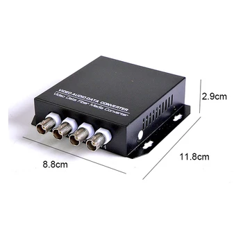 4 kanalov Vlakna, optični video oddajnik in sprejemnik z 1 povratne podatke RS485 single-mode FC vmesnik 20KM AHD/CVI