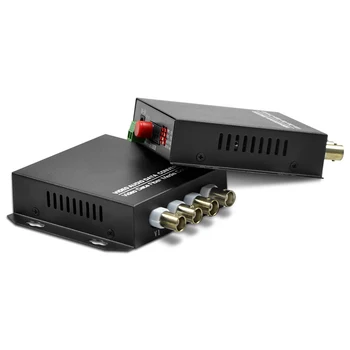 4 kanalov Vlakna, optični video oddajnik in sprejemnik z 1 povratne podatke RS485 single-mode FC vmesnik 20KM AHD/CVI