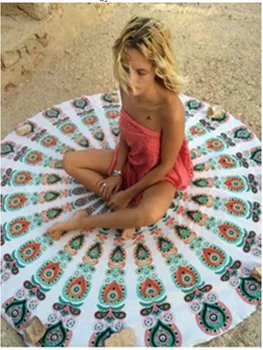 Bohemian Mandala Krog Tapiserija scarft Plaži Hipi Vrgel Joga Mat Brisačo Indijski Roundie