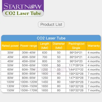 Startnow 50 W CO2 Cev Laser Stekla 55W Žarnice velikosti 1000 mm Cev Za Lasersko Graviranje Stroj CO2 Cuttting Označevanje Opreme, Rezervni Deli