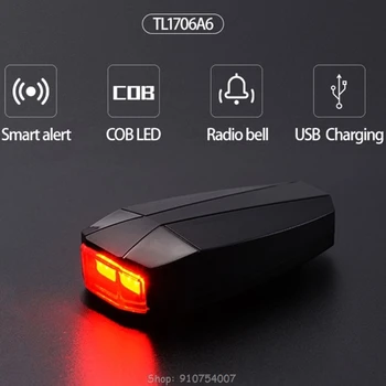Izposoja Zadnje Luči USB Charge Brezžični Daljinski upravljalnik Rep Lučka za Kolo Finder Luč Rog Sirene Anti-theft Alarm O30 20 Dropship