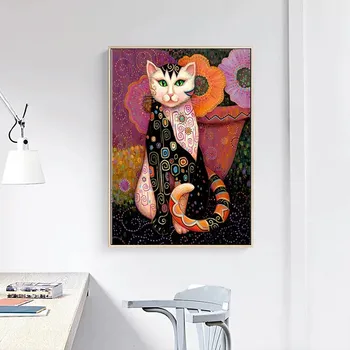 Gustav klimt, ki jih Oljnih Slik Živali Mačka Platno Slikarstvo Plakatov in Fotografij Stenskih slikah, Dnevna Soba Dekoracijo Doma Cuadros