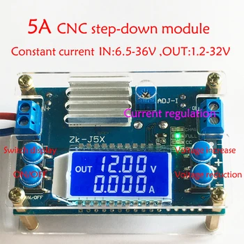 1 kos 5A konstantno napetostjo konstantnim tokom LCD napetosti in toka prikaz nastavljiv povečanje buck power modul je združljiv odbor