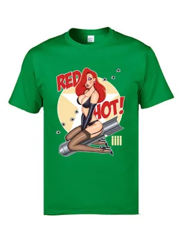 Pin Up Sexy Boom T Srajce Red Hot Bomba Orožje Tiskanja Odraslih Vrhovi T Shirt Prevelik Seks Bojevnik Smešno Oblikovanje T-Shirts Vrh Kakovosti