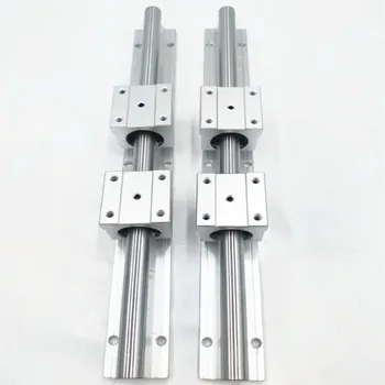 2pcs SBR10-200mm 10 mm linearni železniškega podporo krog guide rail + 4pcs SBR10UU potisnite blok za cnc