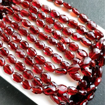 Svoboden kroglice rdeče granat flat ovalne gladko AA za 36 cm DIY nakit, izdelava FPPJ debelo narave gemstone