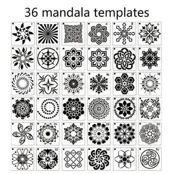 1 Nastavite 36/56 Pack Mandala Pika Slikarstvo Predloge Matrice, Mala Mandala Predlogo Matrice