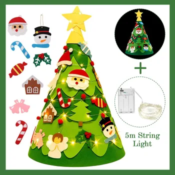 Behogar 3D DIY Čutiti Božično Drevo z 18pcs Viseči Okraski 16 ft Niz LED Luči za Otroke Darila, Božični Doma Odlikovanja