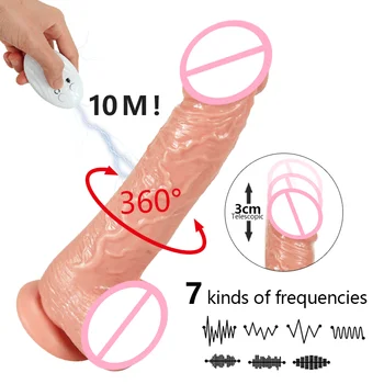 Dildo, Vibrator z Brezžičnim Daljinskim Smart Ogrevanje Vibrator za ženske Realističen Dildo Penis, Vagina Massager Igrače za odrasle