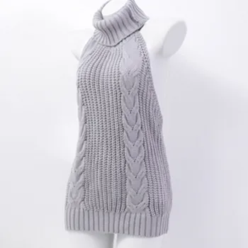 2020 nov poletni Ženski Seksi Backless pulover pomlad jesen fashion visok ovratnik brez rokavov jopica ženska oblačila OKXGNZ AF994