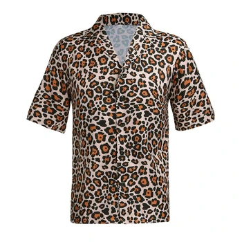 Mens Prosti čas Leopard natisniti Majice Priložnostne Letnik Leopard Natisniti Majice Poletne Majice Človek Moške Hlače Rokav Vrhovi Poletje s-3xl