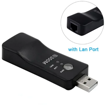 USB TV WiFi Dongle Adapterja 300Mbps Univerzalni Brezžični Sprejemnik RJ45 WPS za Samsung LG Sony Smart TV