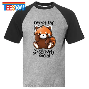 Moda po Meri Sramežljiv, rdeči panda moške majice s kratkimi rokavi 2019 poletje moških Smešno Bombaža Moška T-majice Srčkan panda kratek rokav Tee majice