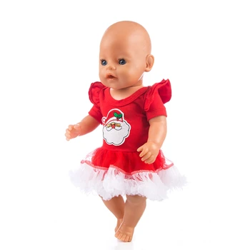 Nova Božič obleko Lutka Obleko, Rojenega Otroka Fit 17 palčni 43 cm Lutka Pribor Za Otroka Festiival Darilo
