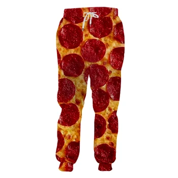 OGKB Jogger Hlače Moški Nove Dolgo Ohlapno 3D Priložnostne Hlače Natisnjeni Rdeče Pizza Hip Hop Velike Velikosti Oblačil Moški Jeseni Sweatpants Homme