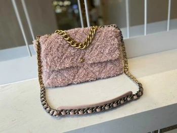 Luksuzni top blagovne znamke vrečko jagnje lase z usnja ustvarjalno oblikovanje modnih torbici
