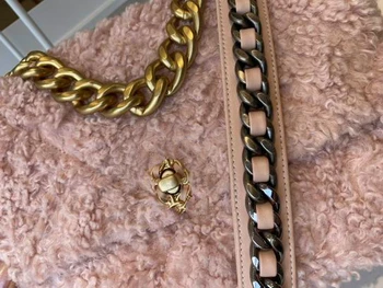 Luksuzni top blagovne znamke vrečko jagnje lase z usnja ustvarjalno oblikovanje modnih torbici