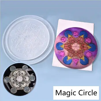 DIY Cool Magic Circle Odbor Plesni Smolo Epoksi Obrti Posušen Cvet Namizno Postavitev Okras, Nakit, Dodatki, Ročno izdelan Pladenj