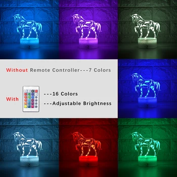 USB Otrok Svetlobe Noč 3D LED Nočna Lučka Ustvarjalne Tabela Postelji Svetilko Romantično konj svetlobe Gril Doma Dekoracijo Darilo Namizna Svetilka