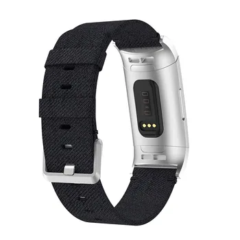 Zamenjava Tkano Platno Tkanina Watch Band Zapestje Traku Za Fitbit Polnjenje 4 smart manšeta Dodatki