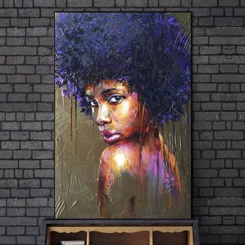 Seksi Afriška Ženska Art Platna Slike Na Steni Umetnosti Plakatov In Fotografij Črno Dekleta Platno, Slike Za dnevno Sobo Cuadros
