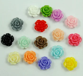 Debelo 50PCs različnih barv Rose Cvet Obliko Akrilni Biseri Zapestnico, Ogrlico Jewery Ugotovitve 20 mm 50Pcs/Vreča NE LUKNJO