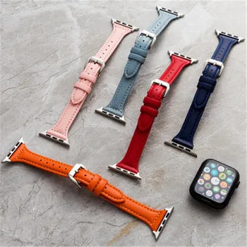 Uradni Pravega Usnja band za Apple watch 6 se 5 4 3 2 1 pravo Usnje Zapestnica Zamenjati Trak Watchband iWatch Dodatki