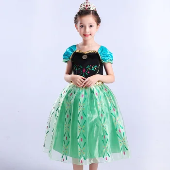 Frozentwo obleka otroška oblačila Princesa girl ' cosplay obleko Elsaanna obleko Dekle obleko za rojstni dan, božič stranka kostum
