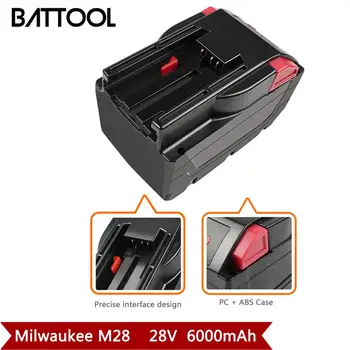 BATTOOL 28V 6.0 Ah Li-Ion Baterija, Zamenjava Za Milwaukee 28V M28 48-11-2830 0730-20 Orodje Novo L30
