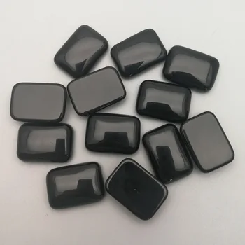 25x18MM Pravokotnik Črni Oniks Narave Kamen cab chrysoprase za nakit, izdelava kroglice Brezplačne dostave ni luknjo na Debelo 12Pcs/veliko