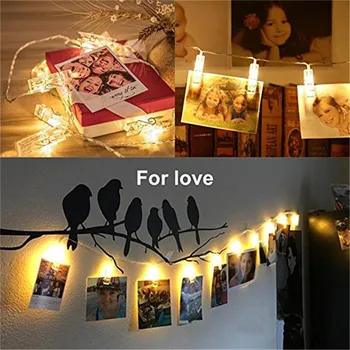 10 20 40 LED Garland Kartice Foto Posnetek Led Niz Vila Luči Baterija Upravlja Božični Venci Poročno Dekoracijo Valentines