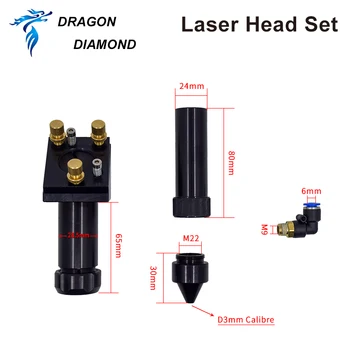 DRAGON DIAMOND CO2 Laser Glavo Laser Graverja ZDA, ki se Osredotočajo Objektiv Dia 20 mm FL50.8 63.5 101.6 mm bazi Si Ogledala 25 mm Za Rezanje
