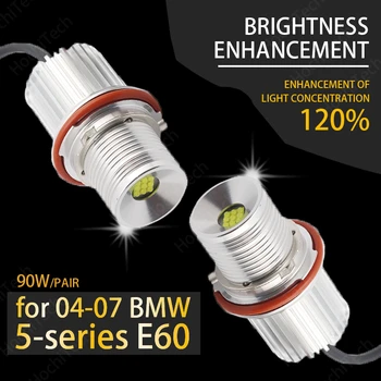 90W High Power LED angel eye žarnice obroč Marker luč za 04-07 BMW 5-serije E60 525i 525xi 530i 530xi 545i 550i Super Svetla