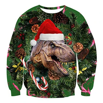 Unisex Božič Sweater Moški Ženske 3D Tiskanja Ugly Pulover Božič Praznik Smešno Monster Vzorec Jesen Zimo Božič Oblačila
