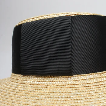 2019 Moda Poletje, sonce Klobuk Ženske Široko straneh traw klobuk, Črn Trak sončnega Klobuki Plaži Sunhats Z Počitnice Plaže klobuk Feminino