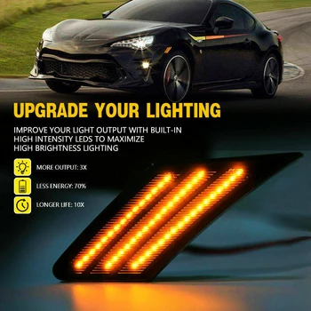 2X Obrnite Kazalnik Signala Repetitorja Svetlobe Led Dinamični Strani Marker Lučka Za Toyota FT86 2013-2020 Scion FR-S Subaru BRZ