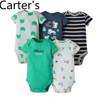 Carter je Moški ženska baby obleko risanka poletje 5 piecesBody Infantil Baby Boy Telo Twin Baby Benfica Infantil Bodysuit Roupas nova