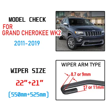 Za Jeep Grand Cherokee WK2 2011 2012 2013 2016 2017 2018 2019 Pribor Prednji Brisalec Rezilo Krtače za Avto U J Hook
