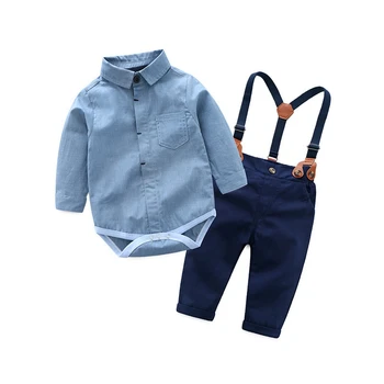 Baby Boy Pomlad Jesen Oblačila, ki Gentleman svate Priložnostne Bodysuit+Hlače 2Pcs Otroci Infantil Oblačila Obleko Fant Obleke