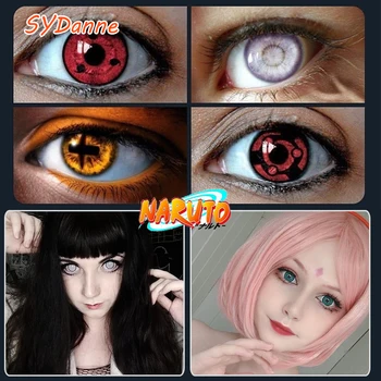2pc/Par Cosplay Anime Oči Leče NARUTO Sharingan Kontaktne Leče za oči Naruto Uzumaki Hatake Kakashi Barvne Leče za Oči