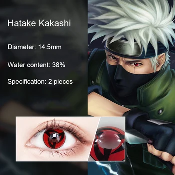 2pc/Par Cosplay Anime Oči Leče NARUTO Sharingan Kontaktne Leče za oči Naruto Uzumaki Hatake Kakashi Barvne Leče za Oči