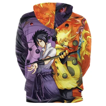 018 anime Naruto cosplay Uchiha Sasuke 3d Tiskanje Celo bts hoodies za Božično noč Čarovnic Rinnegan pulover, majica